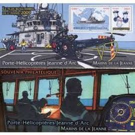 Navire Porte-Hélicoptères Jeanne D'Arc Le Plus Beau Timbre De L'Année 2009 Bloc Souvenir N° 55 Année 2010 N° 4423 4424 Yvert Et Tellier Luxe