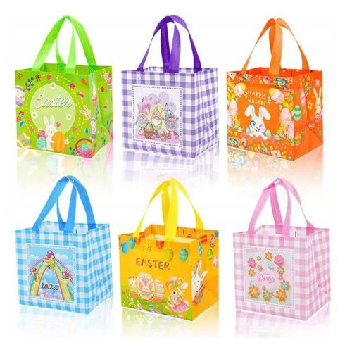 Sac de Pâques pour enfants - Set de 6, couleurs assorties pour la chasse aux ?ufs!
