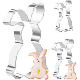 Emporte-Pièces De Pâques 3 Pcs Lapins En Acier Inoxydable Lavables