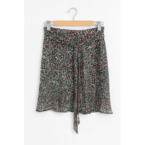 Jupe Portefeuille Fleurie – Caroll – T38 (Très Bon État)