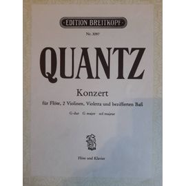 Quantz : Konzert Für Flöte, G Dur Flûte Et Piano . Breitkopf 3097