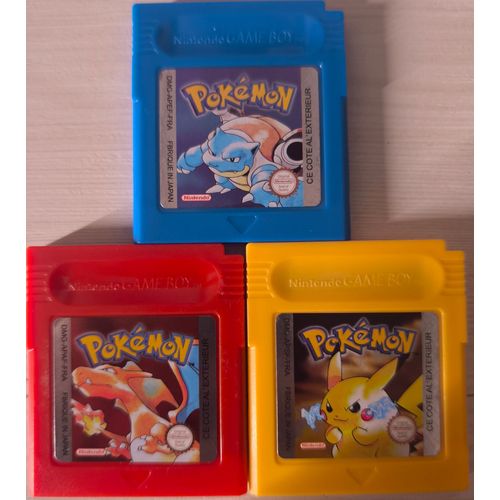 Cartouche pokemon Bleu, Rouge et Jaune