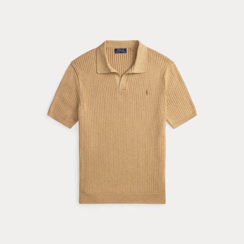 Pull Col Johnny En Tricot Côtelé Coton