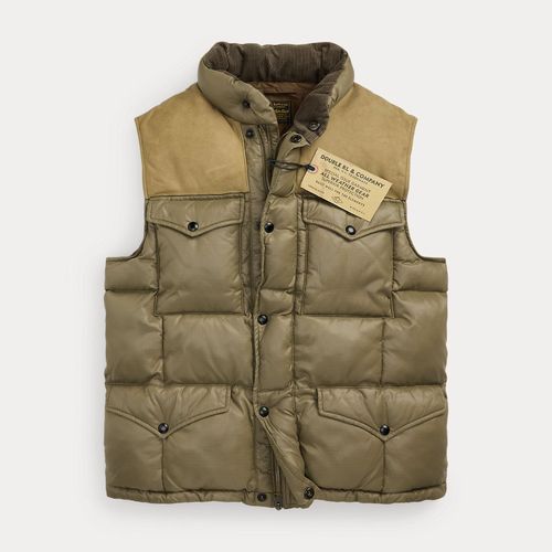 Gilet Matelassé Empiècement En Cuir