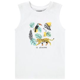 Débardeur En Jersey Print Fantaisie Pour Garçon - Blanc