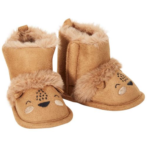 Chaussons Bottes Fourrés Lion Pour Bébé Garçon - Marron - 17