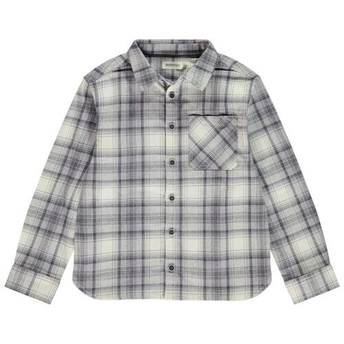 Chemise Manches Longues À Carreaux Pour Garçon - Ecru
