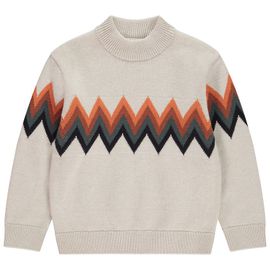 Pull À Col Montant Et Motif En Jacquard Pour Garçon - Beige