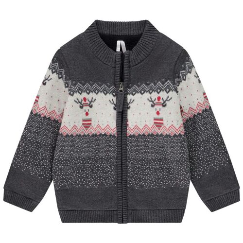 Gilet En Tricot Avec Motif Reine De Noël Pour Bébé Garçon - Gris