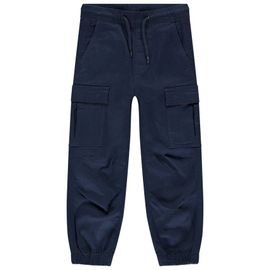 Pantalon Uni Effet Cargo À Poches Pour Garçon - Bleu Marine