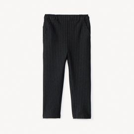 Pantalon Rayé À Taille Élastiquée Pour Bébé Garçon - Anthracite Chiné