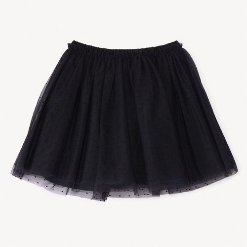 Jupe En Tulle Plumetis Uni Pour Fille - Noir