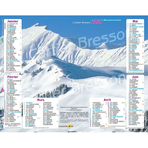 Almanach La Poste Calendrier Facteur Ptt 2026 Montagne