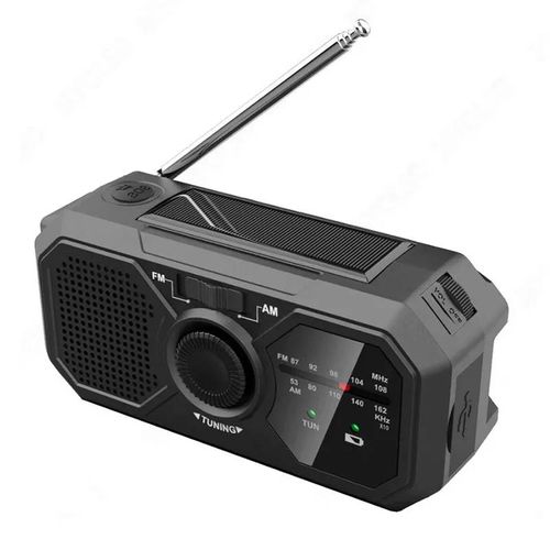 Radio Solaire Portable, Kits D'urgence, Radio De Premiers Secours Avec Dynamo À Manivelle, Radio Am/Fm, Centrale Électrique Occultante, Chargeur De Téléphone Usb Black
