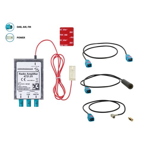 Repartiteur Antenne AM FM DAB+ Fakra-m->DIN-m- SMA-m- SMB-f-
