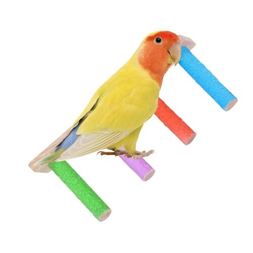 Echelle Pour Perroquet Echelle En Bois Pour Perroquets Perruches, Accessoire Durable, Divertissement De Soins Des Ongles Pour Les Activites Quotidiennes, Quatre Sections.