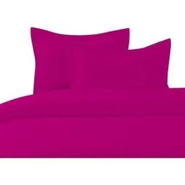 Housse De Couette - Homerokk - 220x240 Cm - 100% Coton - Fuchsia - 2 Taies + Drap Housse 140x190