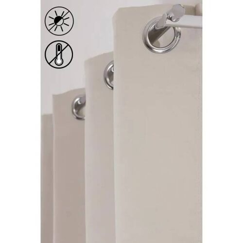 Rideau - 140 X 240 Cm - Gris Clair - Occultant - Thermique