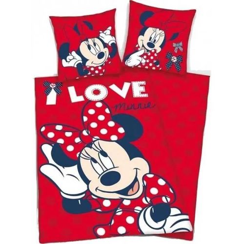 Parure De Lit - Disney - Minnie - Housse De Couette 140x200 Cm - Taie 63x63 Cm - 100% Microfibre