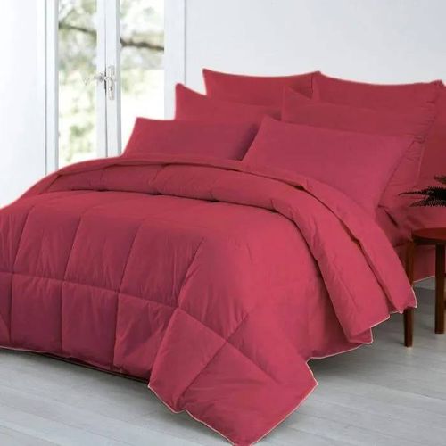 Couette Chaude 140 X 200 Cm Rouge - 100% Microfibre 450 Gr/M² - Homerokk Paris