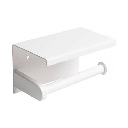 Porte-papier Toilette Mural Salle de Bain Étagère Acier Inoxydable Blanc Support