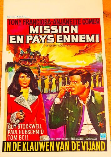 Mission En Pays Ennemi - Affiche Cinéma Belge Originale Pliée -36x 54 Cm - De Harry Keller - 1968 -Tony Franciosa - Anjanette Comer