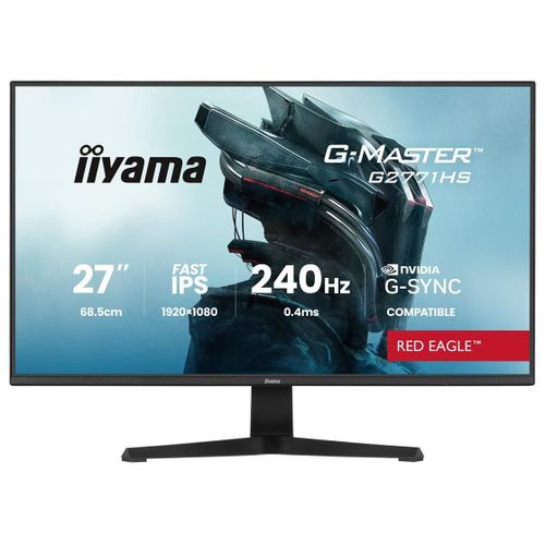 iiyama G-MASTER Red Eagle G2771HS-B1 - Écran LED - jeux - 27" - 1920 x 1080 Full HD (1080p) @ 240 Hz - Fast IPS - 350 cd/m² - 1000:1 - 0.4 ms - HDMI, DisplayPort - haut-parleurs - noir, mat
