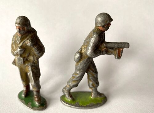 Duo De Soldats De Plomb Qui Semblent Américains Époque Seconde Guerre Mondiale