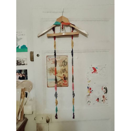 Ceinture De Robe En Broderie Colorée 44/46 Vintage Années 70.