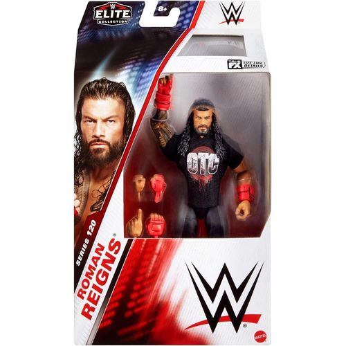 WWE Figurine articulée Élite Roman Reigns de 15 cm Serie 120
