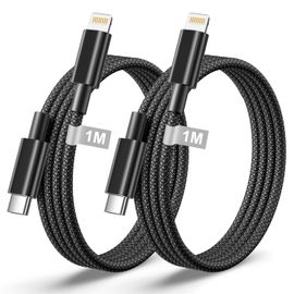 KALANKA-Câble USB C vers Lightning 1M 2Pack [Certifié MFi], Câble Chargeur iPhone Charge Rapide Nylon Cable Lightning USB C pour iPhone 14 Pro Max 13 12 11 XR X SE 8, Cable USB C iPhone Fil Cordon