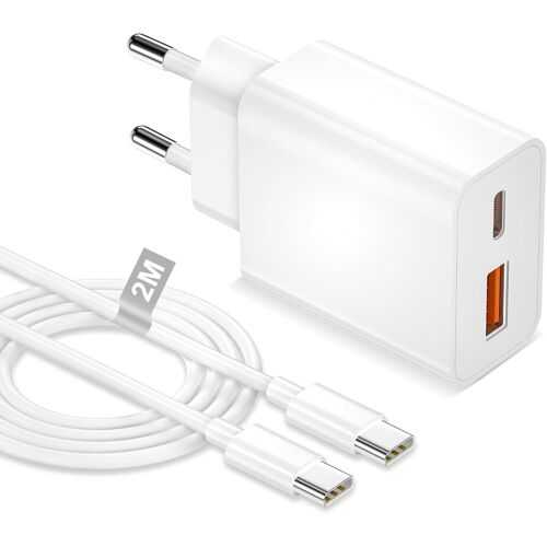 KALANKA-Chargeur USB C 20W pour iPhone 17 Air 16E/16 15 Pro/16 15 Pro Max/16 15 Plus/Pad Mini, 2-Port Double Chargeur iPhone 17 16 15 Rapide Prise Secteur USB C chargeu r Type C Charge Rapide et Cabl