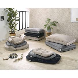 KALANKA-, Panier Rectangle Velours Cotelé Polyester 55 x 50 x H20 cm Crafty Noir