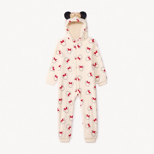 Surpyjama Ludique Minnie Disney En Sherpa Pour Fille - Ecru