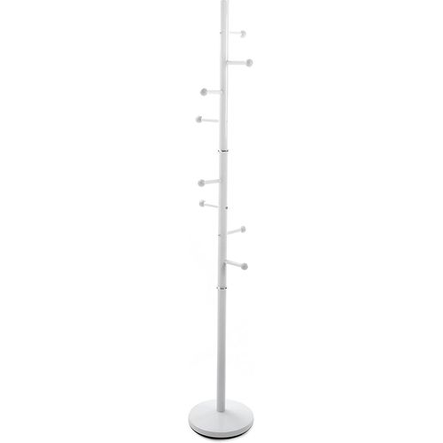 KALANKA-Ruan Porte-Manteau Vêtements Portemanteau Style Minimaliste, avec 9 Crochets ou cintres pour vêtements ou Sacs pour la Salle, Dimensions (H x l x L) 173 x 28 x 28 cm, Métal, Couleur: Blanc