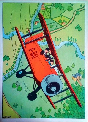 Tintin Dupont Et Dupond En Avion Hergé Poster