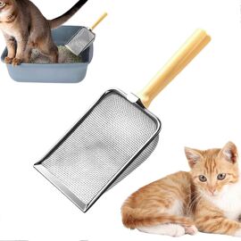 Pelle A Litiere Pour Chat, Outil De Tamisage Des Excrements A Prise Confortable, Eliminateur De Dechets D'animaux En Acier Inoxydable
