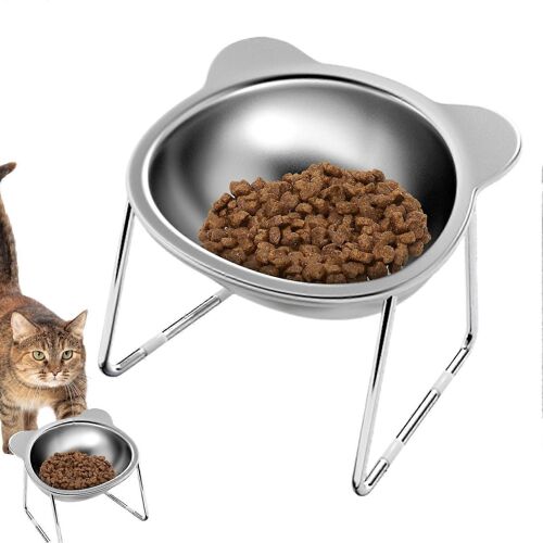 Gamelle Pour Chat En Acier Inoxydable, Design Anti-Vomissements, Amovible Pour Grands Chats, Chatons Et Chats De Taille Moyenne