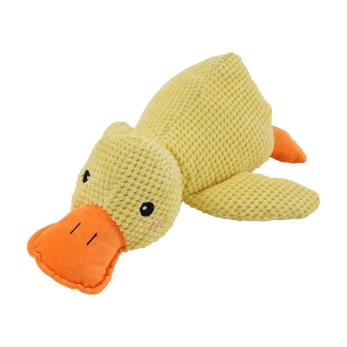Canard Jaune En Peluche Douce Pour Chien, Jouet Couineur Pour Macher, Jouet Apaisant En Peluche Pour Grands Chiens, Trompette