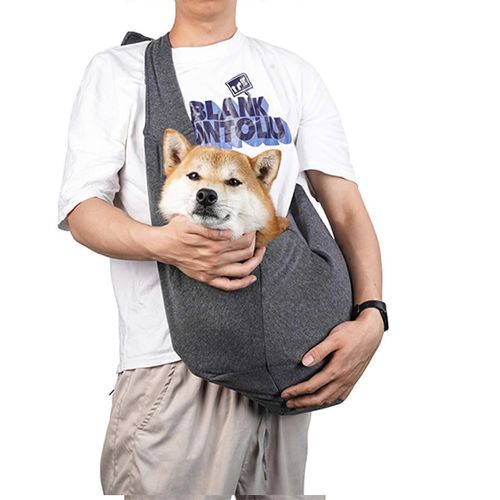 Sac De Transport Reversible Pour Chien, Respirant, Avec Sangle Reglable, Poche Avant, Jusqu'a 7,5 Kg, Gris Fonce
