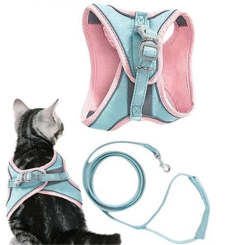 Ensemble De Harnais Pour Chat, Design Leger Et Reglable Pour L'entraînement Et L'aventure