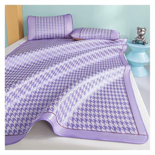Draps De Lit En Satin Soyeux, Matelas De Couchage D'ete En Soie Glacee Pour Lit Double, Matelas Pliable En Rotin Sans Bambou, Violet, 120 Cm