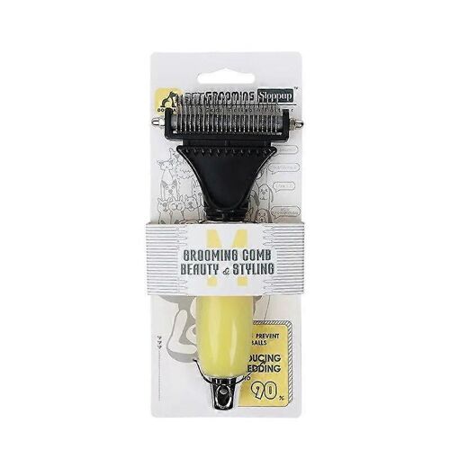 Peigne De Toilettage Demelant 2 En 1 Pour Animaux De Compagnie, Jaune