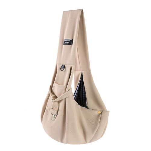 Sac A Bandouliere Portable Pour Petits Chiens Et Chats, Accessoire Pour Animaux De Compagnie, Pochette De Rangement, Motif Gaufre, Abricot, Taille Unique