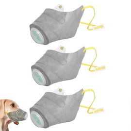 Masque Pour Chien, 3 Masques Reutilisables, Museliere Filtrante Pour Chiots, Protection Anti-Poussiere, Couvre-Visage