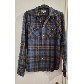 Chemise Homme À Carreaux Diesel Homme Bleu Et Marron Taille M 38