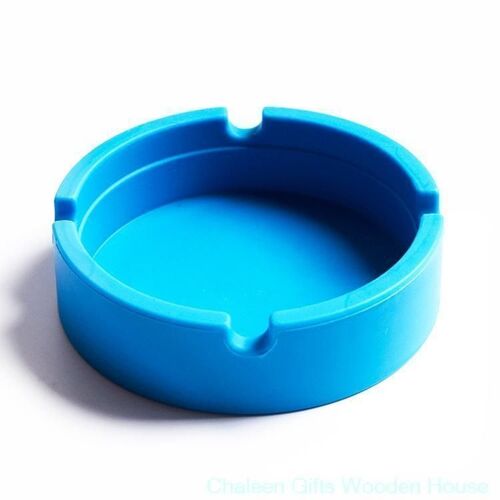 Cendrier en silicone souple incassable rond Bleu