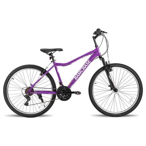 Vélo Vtt 26 Pouces 21 Vitesses Hiland Acier Hi-Ten Homme Femme Cadre Base Violet