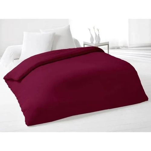 Housse De Couette 220x240 Cm Coton Uni Cassis