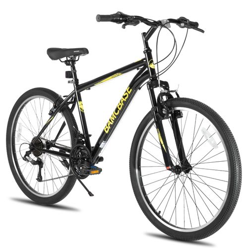 Vélo Vtt 26 Pouces 21 Vitesses Hiland Acier Haute Résistance Hardtail V-Brake Agave Homme Femme Noir